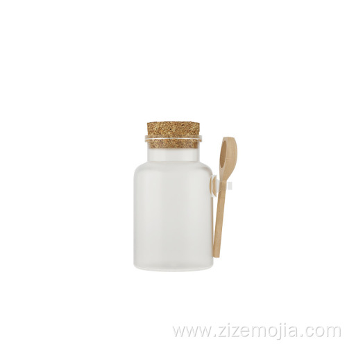 Frosted Bath Salt Plastic jar with spoon